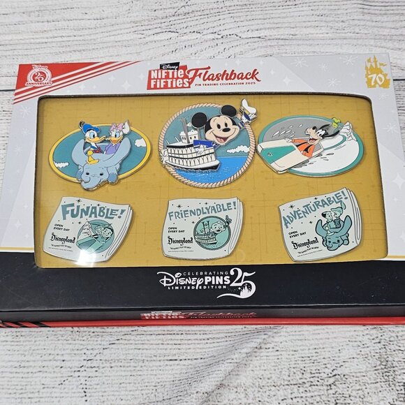 NEW! Disney Pin Trading Niftie Fifties Flashback Disneyland Newspaper Set LE150 - Picture 5 of 9